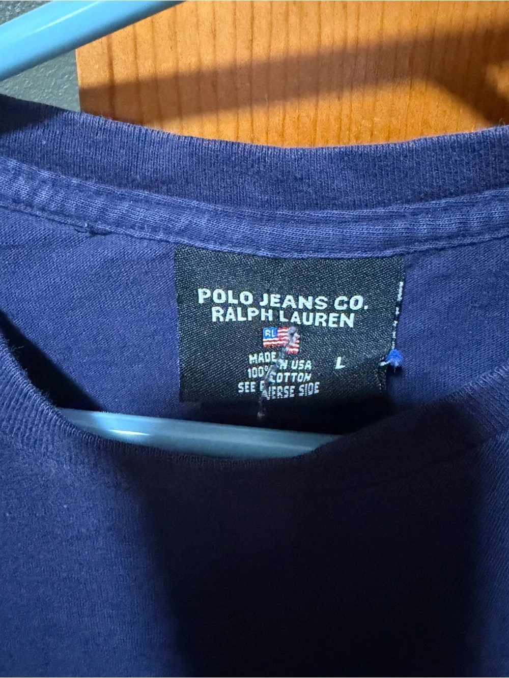 Polo by Ralph Lauren Navy Pocket Tee with Flag Patch